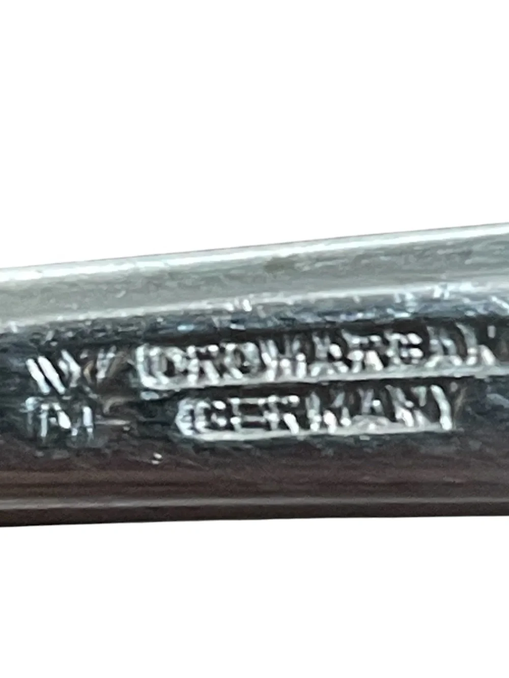 Cromargan serving spoon, large 10.5 inches, heavy, the pattern may be Finesse